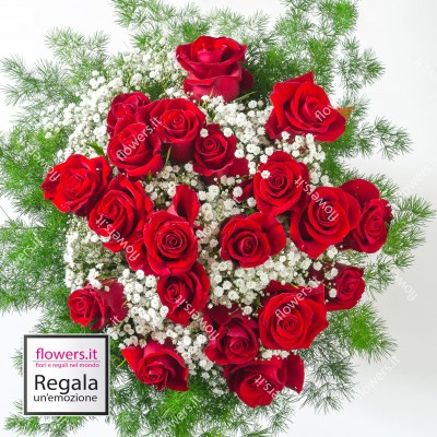 PASSIONE - Bouquet rose rosse