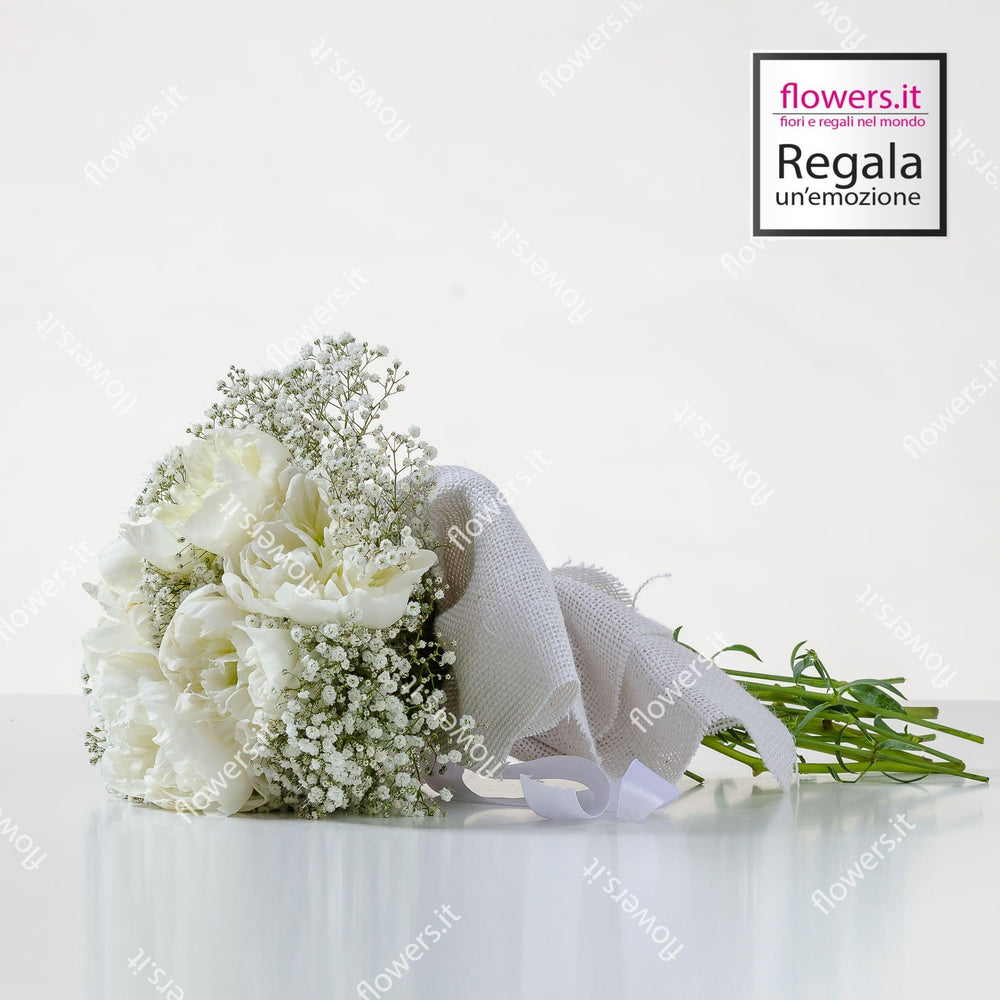 LIETO EVENTO - Peonia bianca - Peonie bianche con verde decorativo. | Flowers Delivery Consegna Fiori a Domicilio