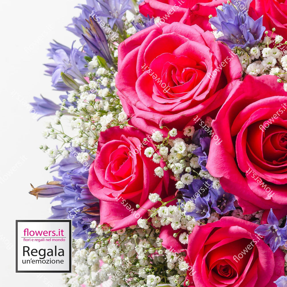 12 roselline con fiori di Fabiola. | Consegna Fiori a Domicilio per Compleanni, Compleanno, Festa della Donna, Laurea, Nascita, Nascite, Natale, Pasqua, Primavera, SAN VALENTINO, TUTTE LE STAGIONI