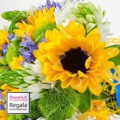 VITALITY - Sunflowers, ornithogalum, green trek and flowers by Fabiola