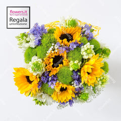 VITALITY - Sunflowers, ornithogalum, green trek and flowers by Fabiola