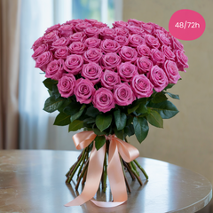 PINK HEART – Maxi Heart-Shaped Rose Bouquet (Choice of Color)