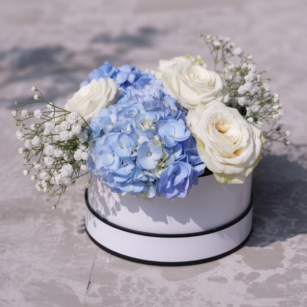 Box piccola Rose Bianche e Fiori con Peluche | Consegna Fiori a Domicilio per Compleanno, Nascita
