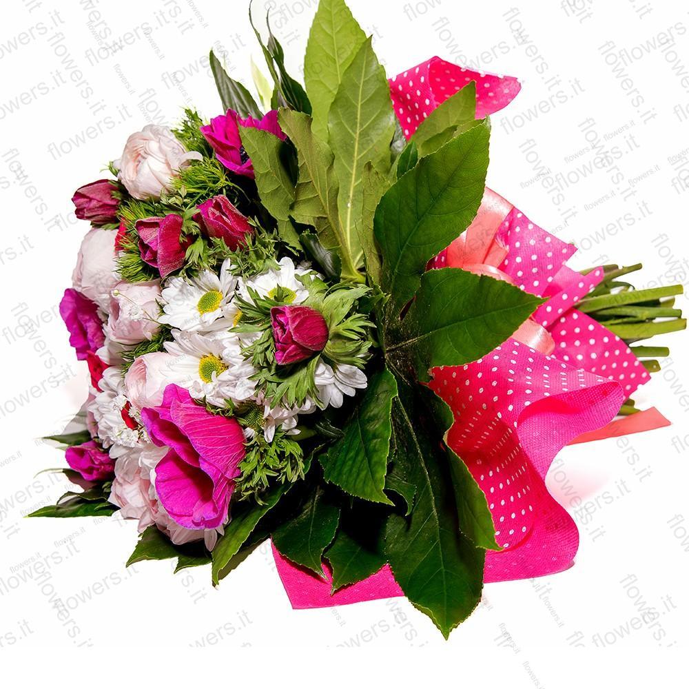 Bouquet con fiori di stagione. | Consegna Fiori a Domicilio per Compleanni, Festa della Mamma, Laurea, Nascita, Primavera
