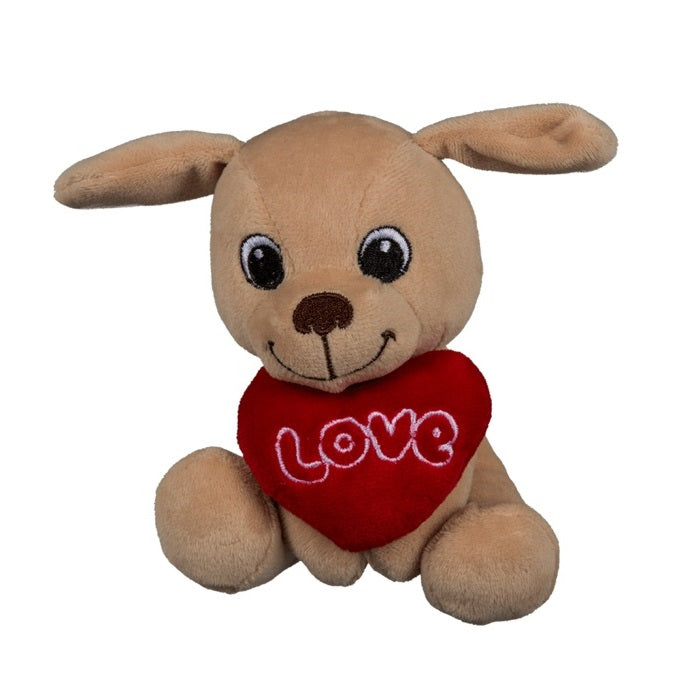 Peluche Cani Seduti Cuore San Valentino Love (Labrador) Plush Dogs Heart 14Cm