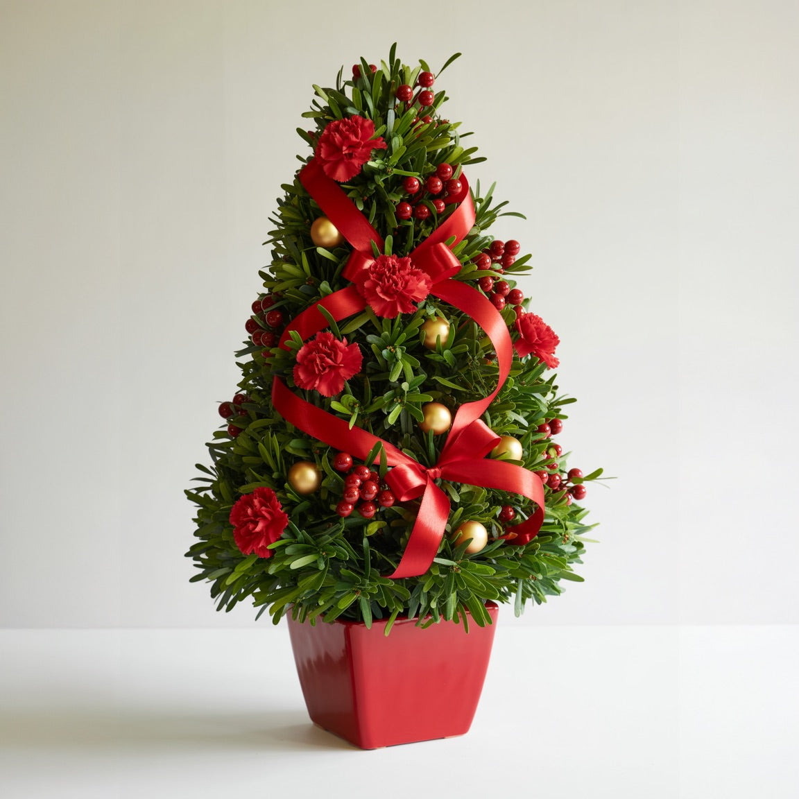 FESTA SCARLATTA – Albero di Natale con Decorazioni Rosse