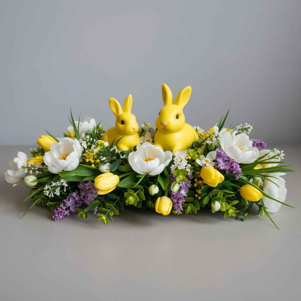 AURA PASQUALE – Centrotavola Floreale con Sfumature di Primavera