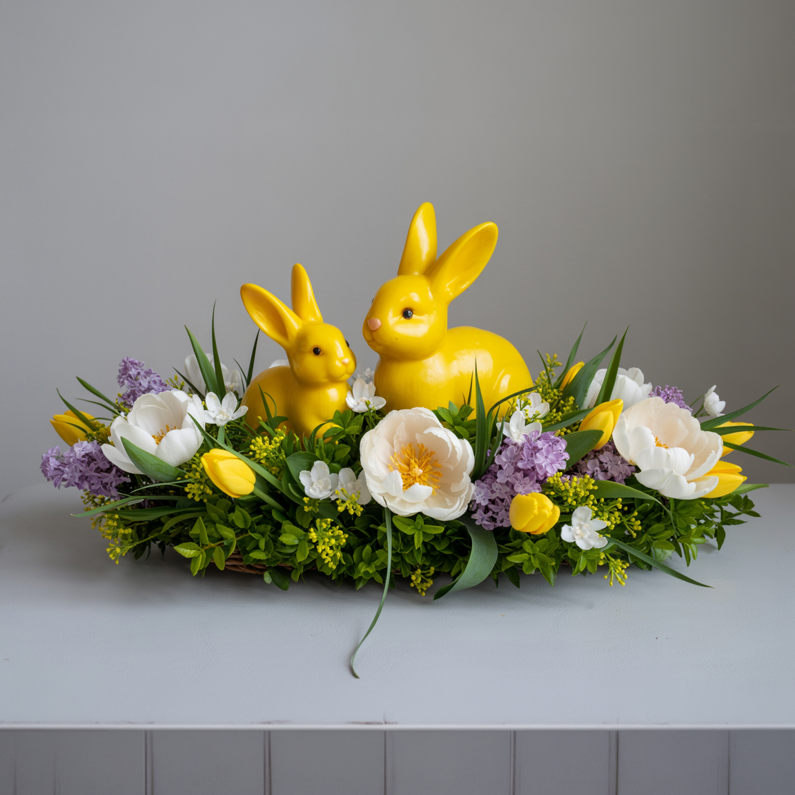 AURA PASQUALE – Centrotavola Floreale con Sfumature di Primavera