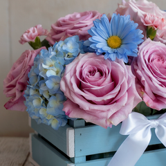 FLORAL SURPRISE – Pink Roses & Mixed Flowers Gender Reveal