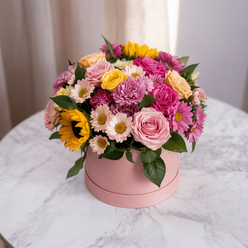 Flower Box piccola di Fiori Misti Colorati (Scelta del Fiorista) | Consegna Fiori a Domicilio per ANNIVERSARI, ANNIVERSARIO, Best Seller, Compleanni, Compleanno, Festa della Donna, Festa della mamma, Laurea, MATRIMONIO, Nascita, Pasqua, RINGRAZIAMENTI, SAN VALENTINO