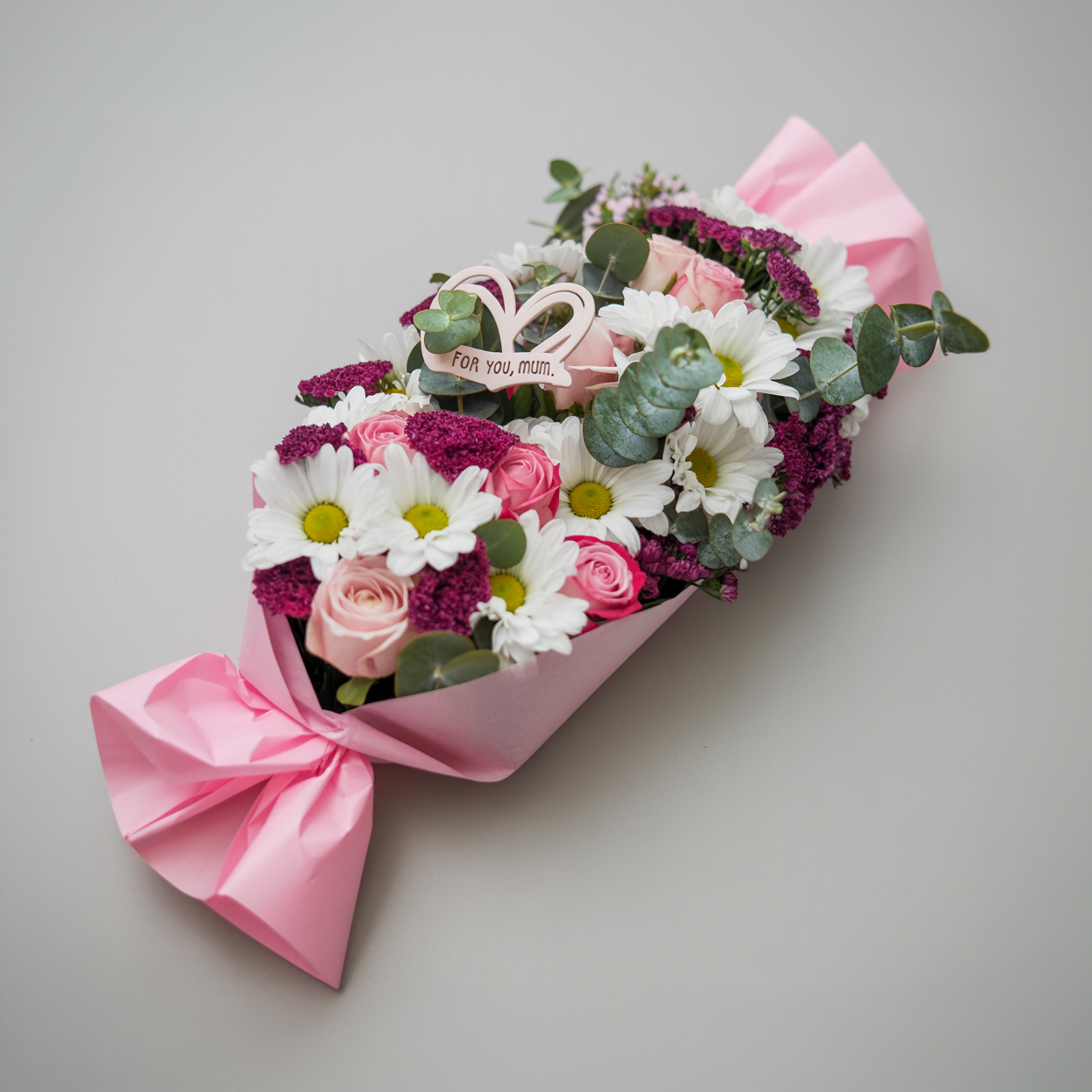 ARMONIA ROMANTICA – Composizione Floreale in Bianco e Rosa