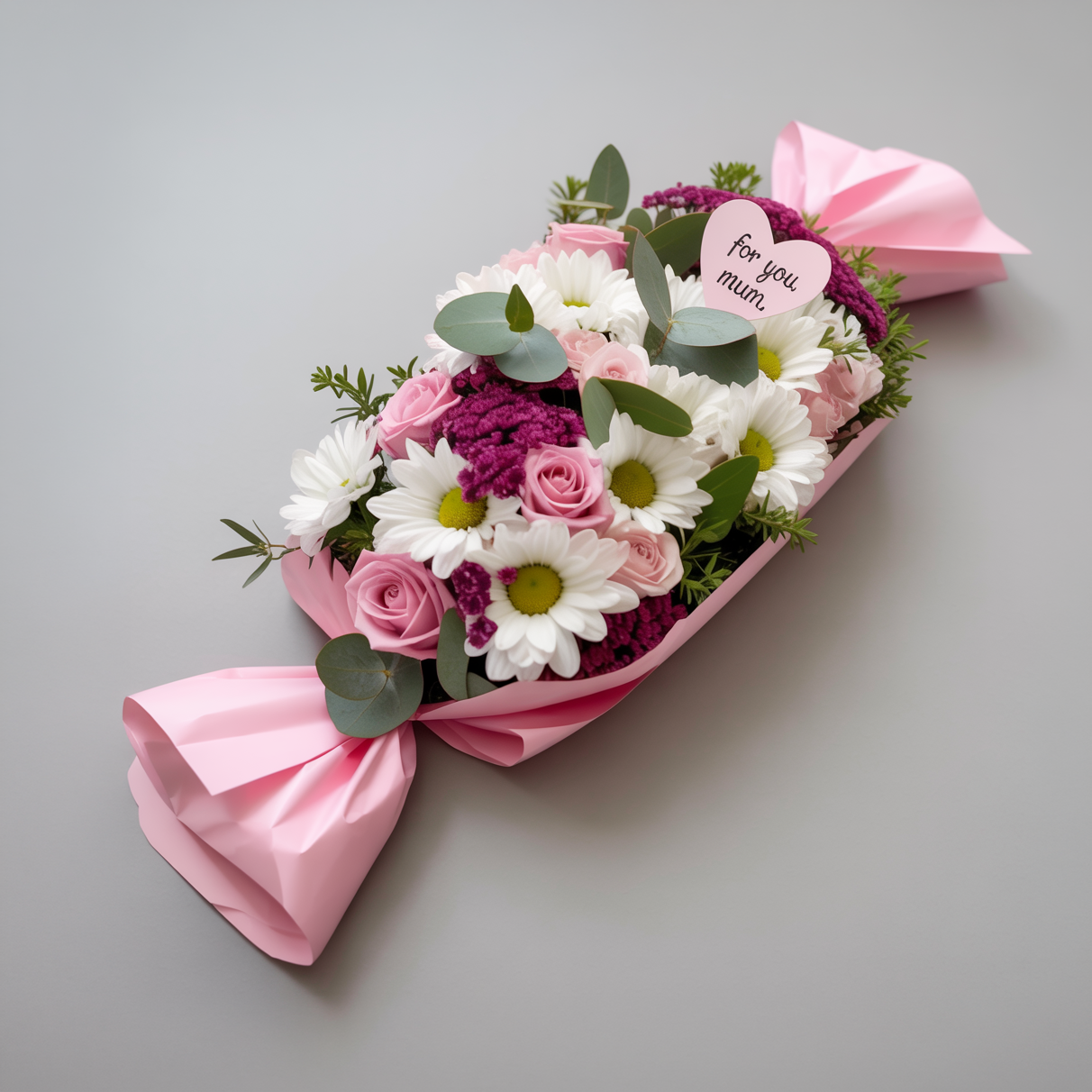 ARMONIA ROMANTICA – Composizione Floreale in Bianco e Rosa