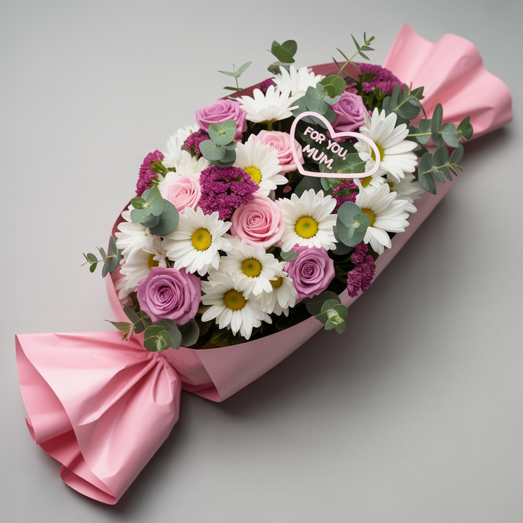 ARMONIA ROMANTICA – Composizione Floreale in Bianco e Rosa