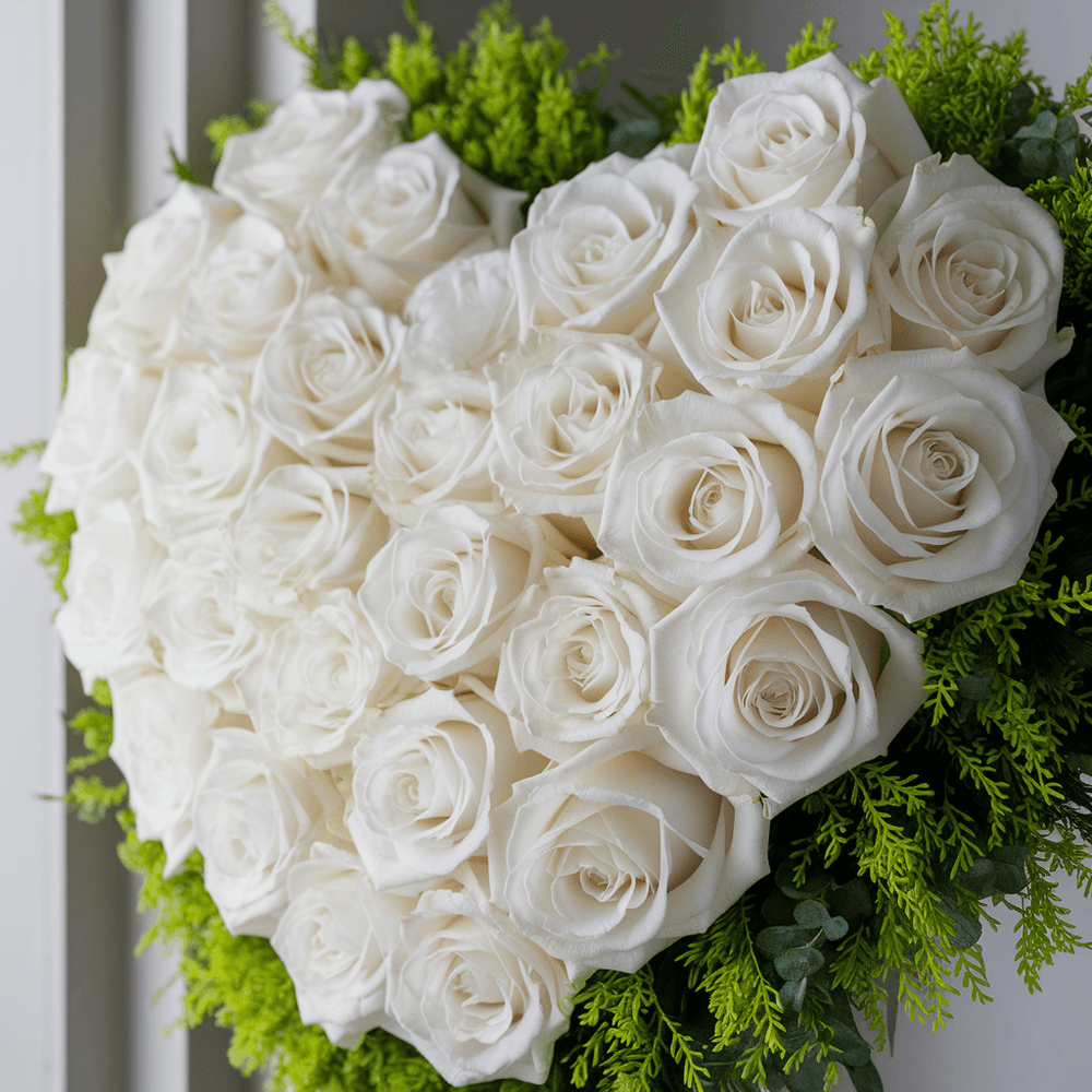 Cuore piccolo di Rose Bianche | Consegna Fiori a Domicilio per CONDOGLIANZE