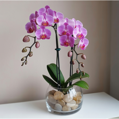 ETERNA ELEGANZA – Doppia Orchidea Rosa in Vaso