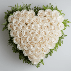 ETERNAL SERENITY - Funeral Heart of White Roses