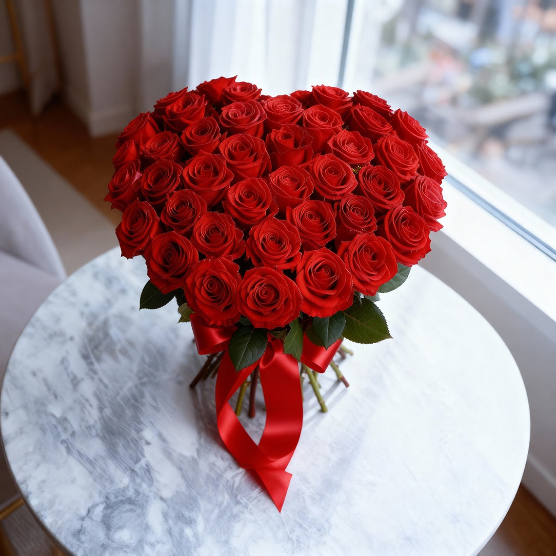 Fascio piccolo di Rose a Forma di Cuore | Consegna Fiori a Domicilio per ANNIVERSARI, Compleanno, MATRIMONIO, Nascita, RINGRAZIAMENTI, SAN VALENTINO