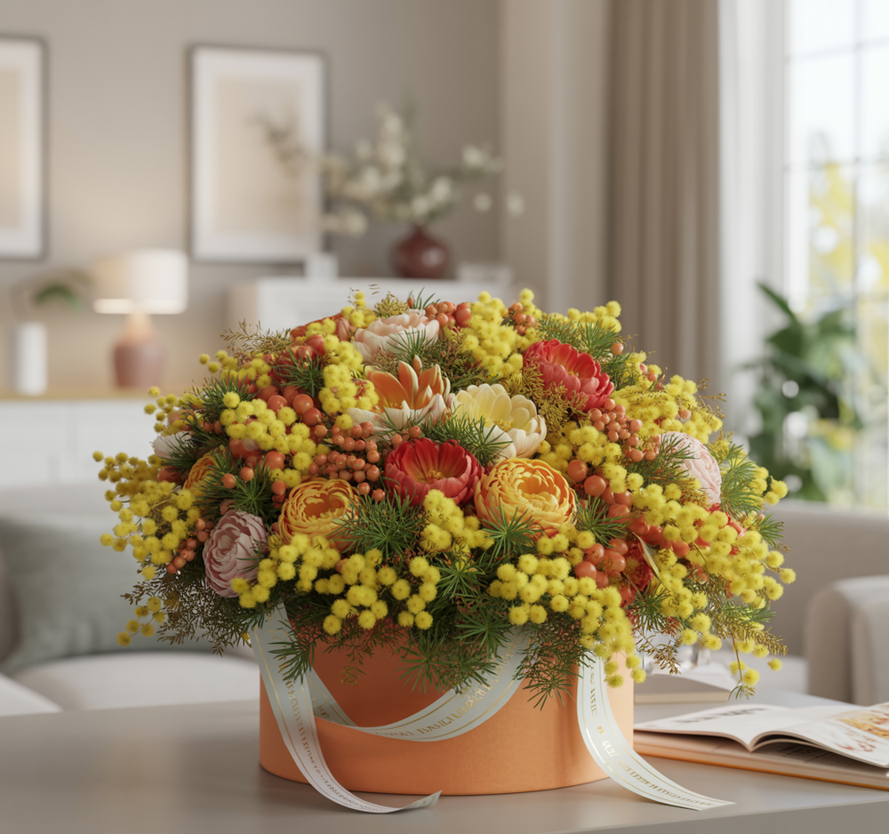 JOY IN BLOOM – Seasonal Flower Box and Mimosa