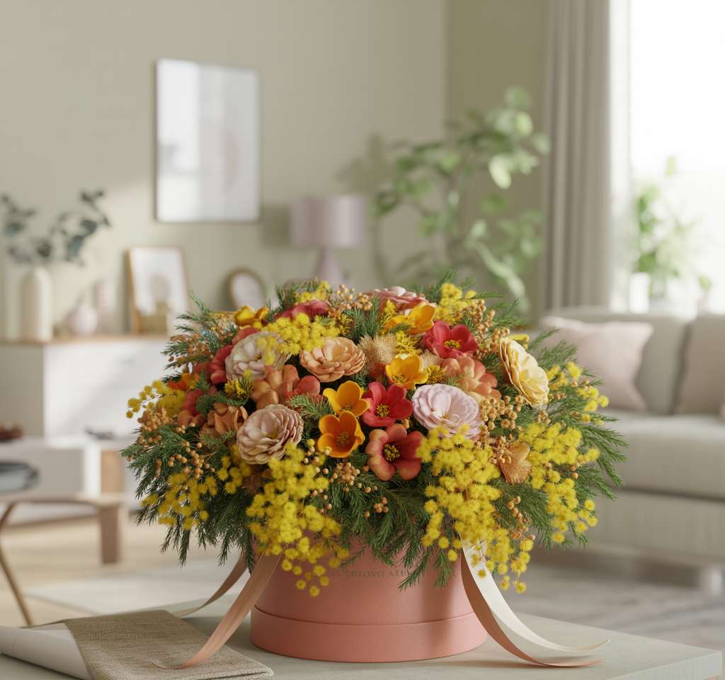 GIOIA IN FIORITURA – Flower Box Stagionale e Mimosa